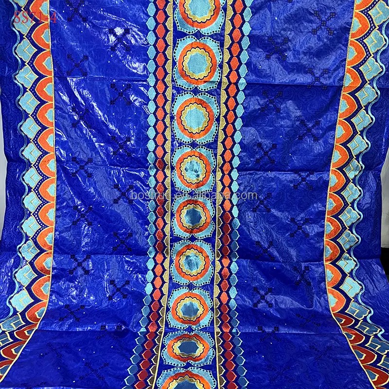 SS71 blau Stoff Textil Österreich Qualität afrikanischer Druck Bazin Riche Baumwolle Stoff für Nigeria Kleidung