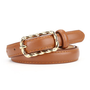 Cinturón de Mujer con Hebilla Trenzada a la Moda, de Cuero PU Color Camel, Casual, para Citas, Aire Libre y Desplazamientos, Primavera 2026 Tiyo 3.0cm 90-110cm - Product Image 1