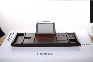 Di lusso Allungabile <span class=keywords><strong>Vasca</strong></span> <span class=keywords><strong>Da</strong></span> <span class=keywords><strong>Bagno</strong></span> Caddy Vassoio con il Libro e Supporto Del Vino, di Legno di Bambù <span class=keywords><strong>Bagno</strong></span> Organizer Vassoio <span class=keywords><strong>da</strong></span> Letto di Trasporto Sapone Grigio - Product Image 6