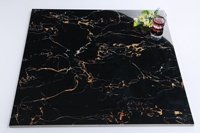 Carreaux de sol en céramique et porcelaine noirs entièrement émaillés, vérifiés et économiques, 60x60 80x80, brillants et polis