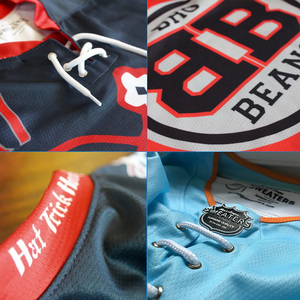 เสื้อเจอร์ซีย์สำหรับเล่นฮ็อกกี้น้ำแข็งเสื้อรักบี้พิมพ์ลายปักโลโก้ - Product Image 2