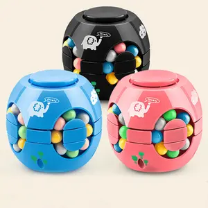 HOYE CRAFT Spinning Toy Magic Cube Fidget Toy Puzzle color Beans Magic Cube Toy