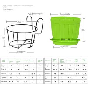 <span class=keywords><strong>Étagère</strong></span> à fleurs en <span class=keywords><strong>fer</strong></span> <span class=keywords><strong>forgé</strong></span> suspendue pastorale pour balcon, mur, rebord de fenêtre, rangement - Product Image 5