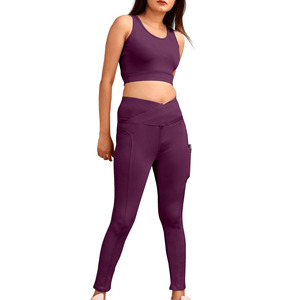 <b>Women</b> Yoga Set Two Piece Stretch Sports Bra High Waist <b>Leggings</b> Fitness Workout Training Activewear Clothing Yoga Set - Product Image 5