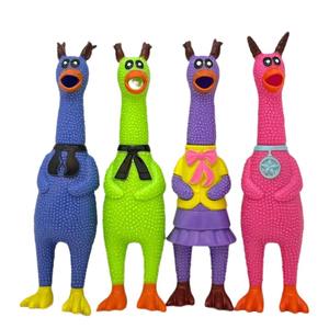 Köpekler için büyük Loud Squeak tavuk oyuncak sokak durak sıcak satış Pet oyuncak karikatür taç dekoratif kauçuk malzeme stres giderici oyuncak - Product Image 5