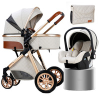 Poussette pliable légère de luxe pour bébé Kinderwagen Système de voyage pliable Chariot Poussettes Siège auto Poussette combinée pour bébé
