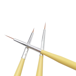 Pinceau à liner pour ongles avec logo personnalisé, poils en nylon doux, manche en bois jaune, fournitures de manucure pour salon, pinceau à ongles pour peinture de lignes fines - Product Image 2