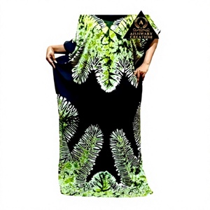 Women's Premium Multicolored Handmade Rayon Tie Dye Dress Breathable Seamless XXL <b>Size</b> Autumn Party Ethnic Wear for Muslims - Product Image 2