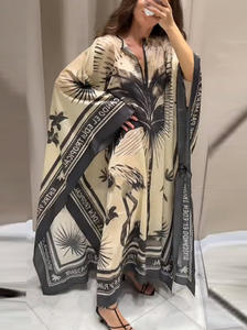 เดรสยาวพิมพ์ลายแฟชั่นสำหรับผู้หญิงเดรสปาร์ตี้คอกลมแขนเต็มสำหรับผู้หญิงเสื้อคลุมวันหยุด2025ฤดูร้อนหรูหรา - Product Image 6