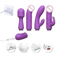 Hochwertiges Wiederaufladbares Erwachsenen-Sexspielzeug für Frauen 4-teiliges Set Weiblicher Rabbit-Dildo Vibrator für Damen