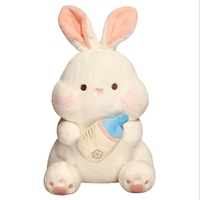 Grand lapin blanc poupée en peluche mignon biberon poupée lapin cadeau d'anniversaire gros lapin blanc jouets en peluche