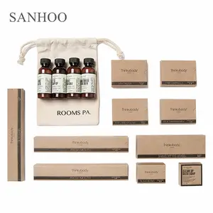 SANHOO Paper Box Packaging Hotel Amenities Set Luxury Supply Travel Hygiene Kit Bathroom Amenities For Hotel