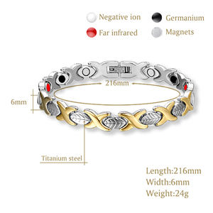 Pulsera de Salud Magnética Personalizada de Acero Inoxidable Chapado en Oro Negro de 24K con Energía Cuántica Bio Escalar para Parejas, Unisex - Product Image 3