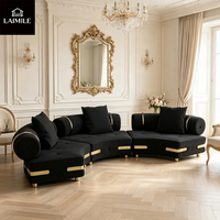 Canapé modulaire incurvé, canapé d'angle personnalisable en tissu, grand canapé combiné pour salon de villa