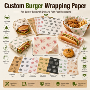 <span class=keywords><strong>Papel</strong></span> Encerado <span class=keywords><strong>para</strong></span> Envolver Sándwiches y Hamburguesas al por Mayor, <span class=keywords><strong>Papel</strong></span> <span class=keywords><strong>para</strong></span> Hamburguesas con Logotipo Personalizado, Utilizado en Restaurantes - Product Image 2