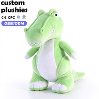Peluche de dinosaure verte personnalisée en gros - Jouet en peluche doux pour bébés et tout-petits