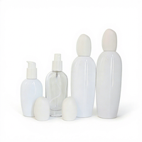 Flacon pompe pour sérum en verre blanc élégant 30ml 50ml 100ml 120ml, flacon pour lotion, flacon pour toner, pot de 30g 50g avec couvercle en forme de pierre pour l'emballage des produits de soin de la peau