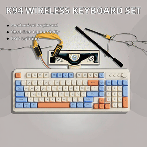 Langtu L98 Colorful Keys RGB Three-Mode Wireless Gasket Wired Game <b>Keyboard</b> Mute Gaming <b>Keyboard</b> for Student Girl - Product Image 3