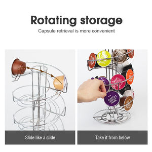 ชั้นวางแคปซูลกาแฟ <span class=keywords><strong>Dolce</strong></span> <span class=keywords><strong>Gusto</strong></span> หมุนได้ 360 องศา สำหรับ 30 แคปซูล ทำจากเหล็กเคลือบสีฝุ่น สำหรับร้านอาหาร คาเฟ่ บาร์ ชั้นวางโชว์สินค้าดีไซน์สร้างสรรค์ - Product Image 3