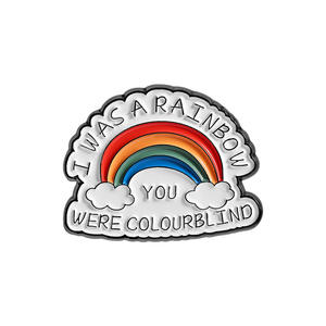 Wish New Personality Cute Rainbow Series Broche gravée en métal Creative Cartoon Humorous Satirical English Citations - Product Image 6