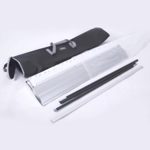 Produzione prezzo di fabbrica portatile Roll up espositore con Base larga in plastica Banner Pull-Up sfondo Kakemono Roll up Stand - Product Image 1
