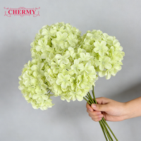Bunga Hydrangea Sutra Putih Buatan Pabrik DC201 Grosir Langsung, Tersedia dalam Jumlah Besar untuk Dekorasi Pernikahan & Rumah