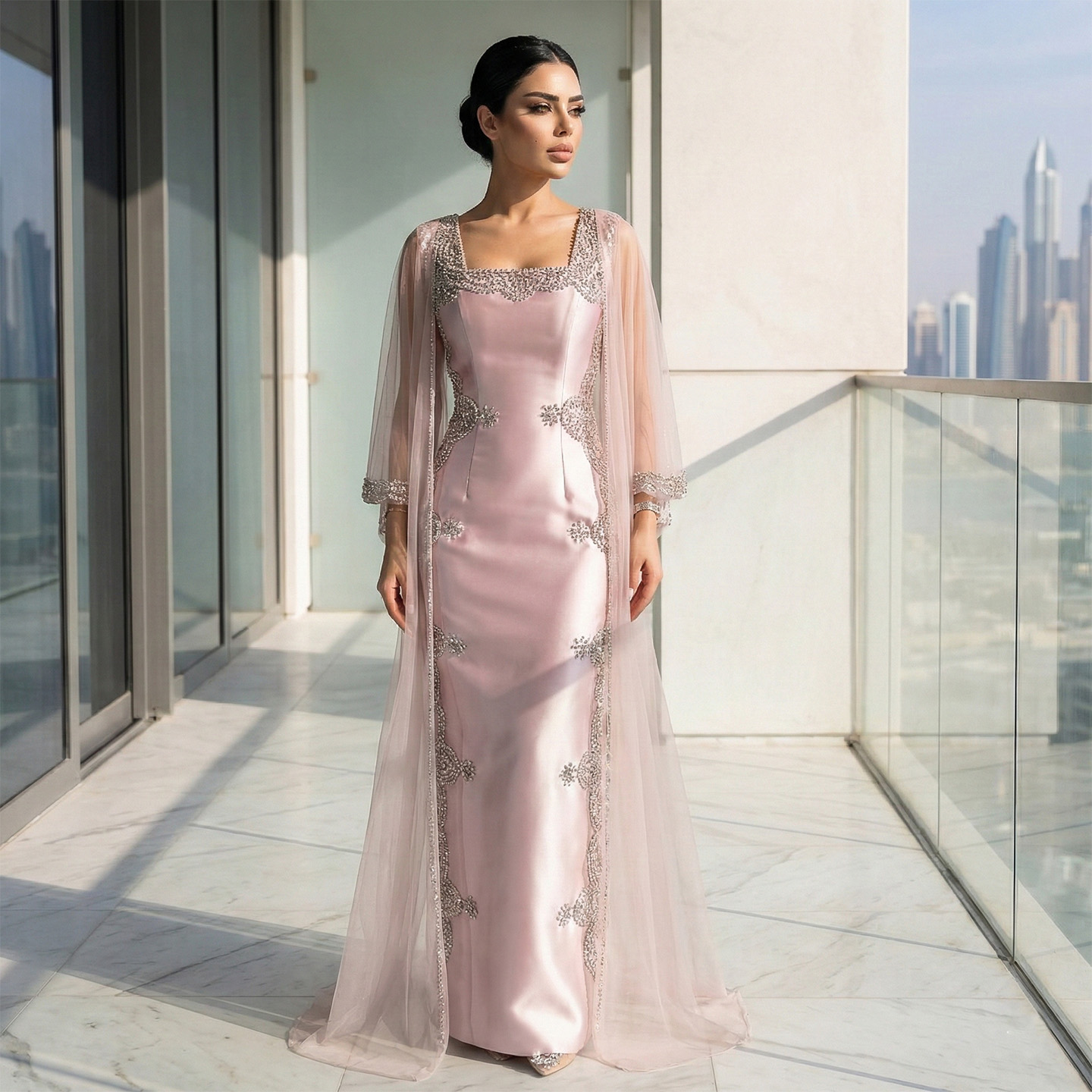 Order Online Long Sleeves Pink Evening Dress Natural Waistline, A-Line Silhouette | Alibaba.com Order Online Long Sleeves Pink Evening Dress Natural Waistline, A-Line Silhouette | Alibaba.com