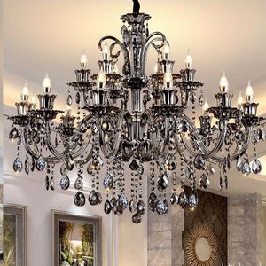 Europäischer Stil Kronleuchter Wohnzimmer Kristall-Lampe Pendelleuchte Esszimmer Schlafzimmer Neuer Rauchgrauer Kristall-Kronleuchter - Product Image 1