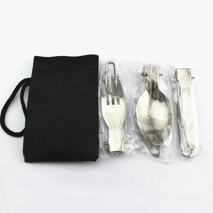 <span class=keywords><strong>Set</strong></span> di posate pieghevoli in acciaio inossidabile per campeggio, <span class=keywords><strong>set</strong></span> portatile di coltello, forchetta e cucchiaio per campeggio, picnic e viaggi all'aperto - Product Image 2