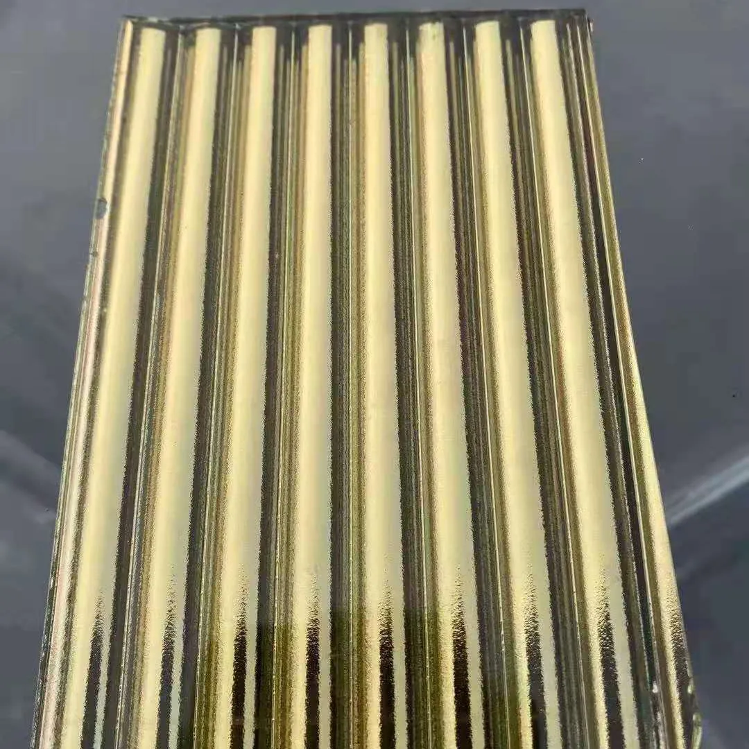 Customized size 3mm 4mm 5mm 6mm colored fluted glass panels reeded texture ribbed pattern glass