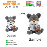Peluche Mascotte Personnalisée Équipe de Football, Jouet en Peluche Doux avec Rembourrage en Coton PP, Cadeau d'Anniversaire Unisexe, Vente en Gros OEM ODM