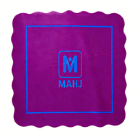 Tapis de mahjong à carreaux avec support en caoutchouc de style américain, logo personnalisé, 31,5 pouces, tapis de mahjong festonné 33 pouces