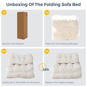 Folding Sofa Bed Convertible Sleeper Chair with Pillow <strong>Foldable</strong> <strong>Mattress</strong> with Back Support Comfortable Recliner for Living Room - Product Image 2