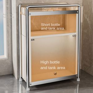 Kitchen Household Non Folding Three Layer Floor Type Modern Simplicity Metal Seasoning Cabinet Storage Rack - Product Image 2