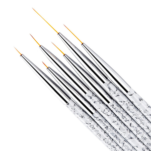 Kit de 3 pinceaux liner pour gel à ongles, design marbre, avec pinceau ombré en poils de zibeline et pinceau en nylon, outil de manucure pour salon, sac PVC, 21g - Product Image 2