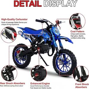 Nouvelle moto tout-terrain Pegasus Blue <span class=keywords><strong>49cc</strong></span> pour enfants, très vendue, avec moteur 2 temps à démarrage manuel, vitesse maximale de 25 mph - Product Image 4
