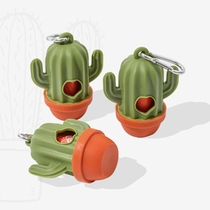 Support de sacs à déjections canines en plastique écologique en forme de cactus de haute qualité pour la vente en gros, distributeur de sacs à déjections avec un rouleau de sacs inclus - Product Image 1
