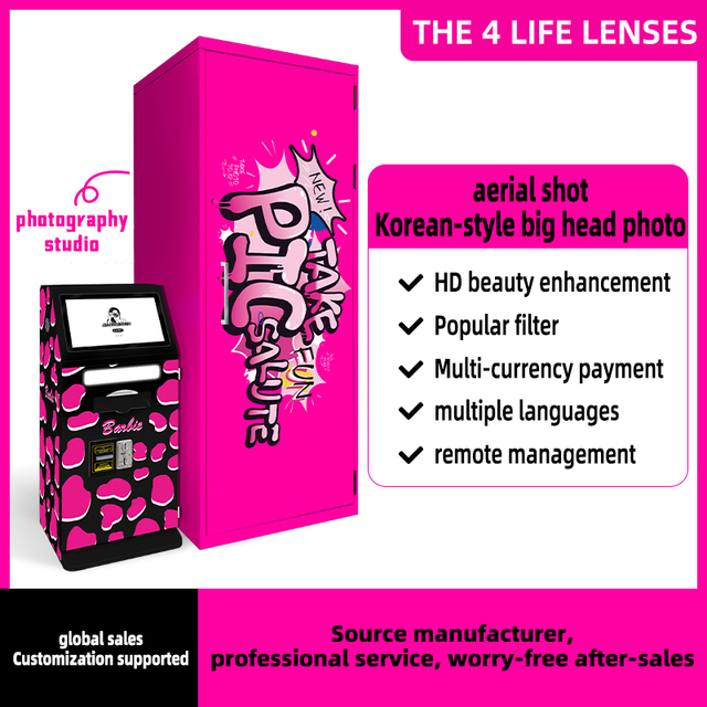 Factory Direct Overhead Photo Booth With Camera and Printer High Angle Intelligent Photobooth Enclosed for Party