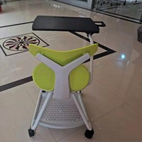 Chaise d'entraînement pliable mobile avec tablette pour ordinateur, chute en spirale imitant le design de la queue de poisson, chaise pivotante