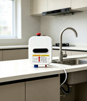 Chauffe-eau électrique instantané sans réservoir 3500W, élément chauffant en acier inoxydable, affichage numérique, boîtier en plastique, extérieur, anglais