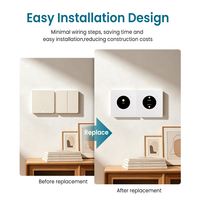 Sakelar Dinding Pintar Standar Inggris dengan Layar Warna 1 2 3 4 Gang Sakelar Lampu WiFi Nama Kustom