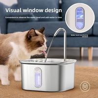 Fontaine à eau pour chat 2026 en acier inoxydable, distributeur d'eau automatique avec robinet détachable, station d'eau intérieure pour plusieurs chats