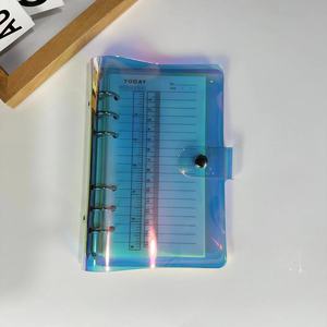 Оптовая продажа, карточная застежка-молния, ПВХ, незакрепленные листы, голографический A4 A5 A6 A7, бюджетная папка, 6 колец, Прозрачная Обложка для ноутбука, Обложка из ПВХ - Product Image 5