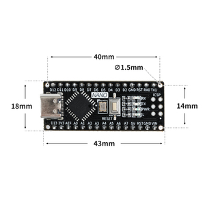 <span class=keywords><strong>Arduino</strong></span> नैनो विकास बोर्ड एकल चिप माइक्रोकंप्यूटर प्रवेश प्रोग्रामिंग नियंत्रण बोर्ड संगत किट - Product Image 4
