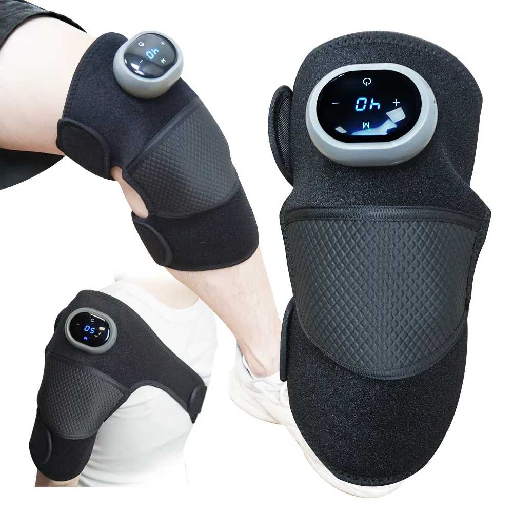 Portable Wireless Magnetic Controller Massage Knee Shoulder Elbow 3-in-1 Heating Vibration Mugwort Hot Compress Massager
