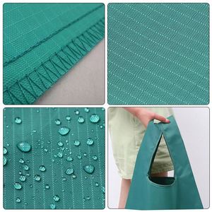 กระเป๋าโท้ทสีเขียวทำจากโพลีเอสเตอร์ ของขวัญส่งเสริมการขาย กันน้ำ สายรัดแบบเชือก ใช้ซ้ำได้ สำหรับสุภาพสตรี - Product Image 5