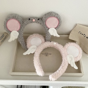 ربطة شعر مرنة بتصميم أجنحة ملاك فروية لطيفة للفتيات، عصابة رأس كرتونية على شكل فيل للنساء، إكسسوار شعر بالجملة - Product Image 1