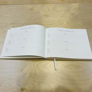 Carnet de notes et livre d'or de mariage personnalisé en velours et lin de luxe, couverture rigide, 60 feuilles, reliure thermique avec dorure à chaud - Product Image 6