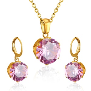 Conjuntos de Joyería, Conjunto de Joyería de Oro, Aretes y Collar de Diamantes Negros para Mujer, Joyería para Bodas - Product Image 6