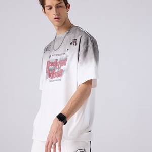 T-shirt da uomo <span class=keywords><strong>in</strong></span> puro cotone di alta qualità con sfumatura bianca <span class=keywords><strong>e</strong></span> nera. Progettato da un Designer. Personalizzabile con il Tuo Logo. - Product Image 4